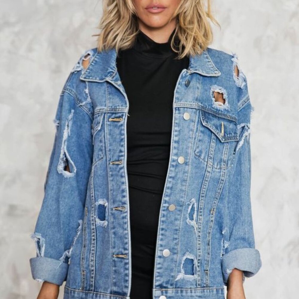 #15 Ripped Denim Jacket